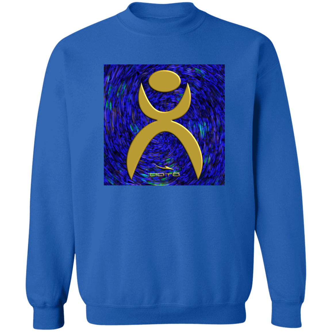 OOTO - GLYPHIC EN GOLD OVER PLASMATIC STORM - G180 Crewneck Pullover Sweatshirt - 5 COLORS -