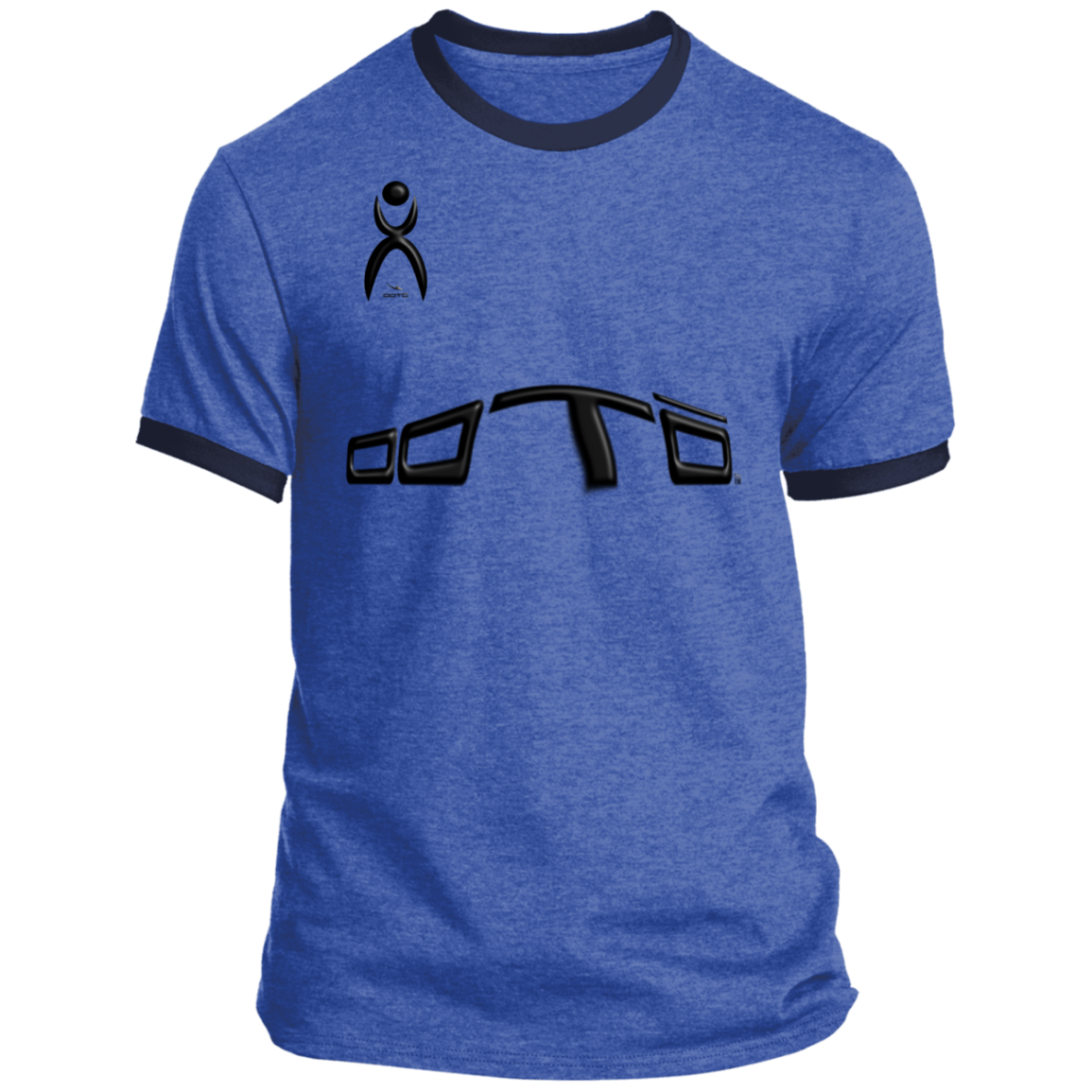 DISTORTED WITH GLYPHIC BK PC54R Ringer Tee - 7 COLORS -