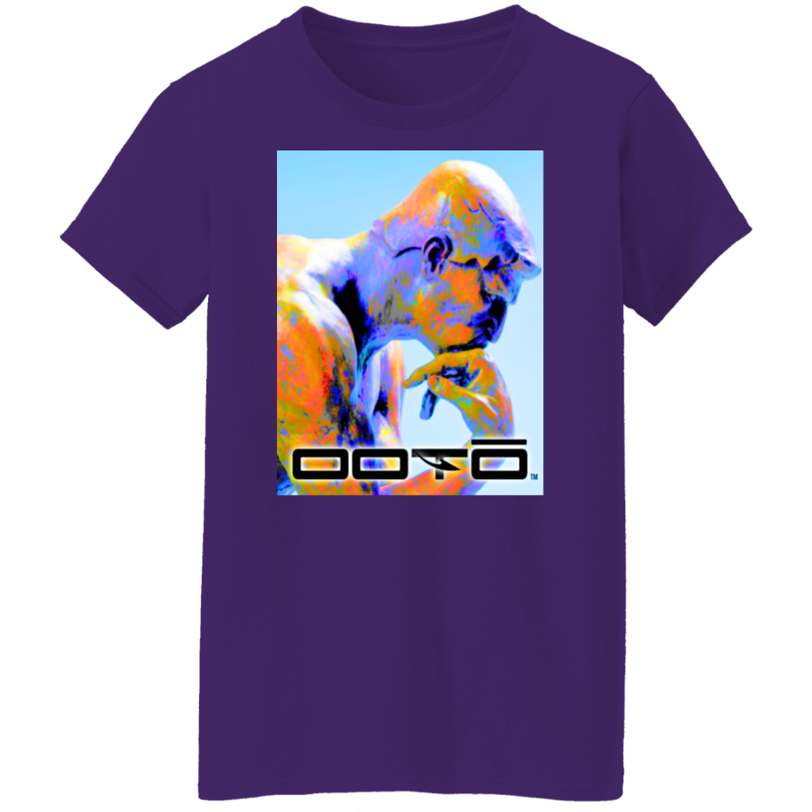 RODINS THE THINKER X OOTO EN MULTI COLOR - G500L Ladies' 5.3 oz. T-Shirt - 3 COLORS -