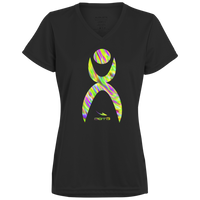 Thumbnail for GLYPHIC EN NEON TIDE - 1790 Ladies’ Moisture-Wicking V-Neck Tee - 1 COLOR -