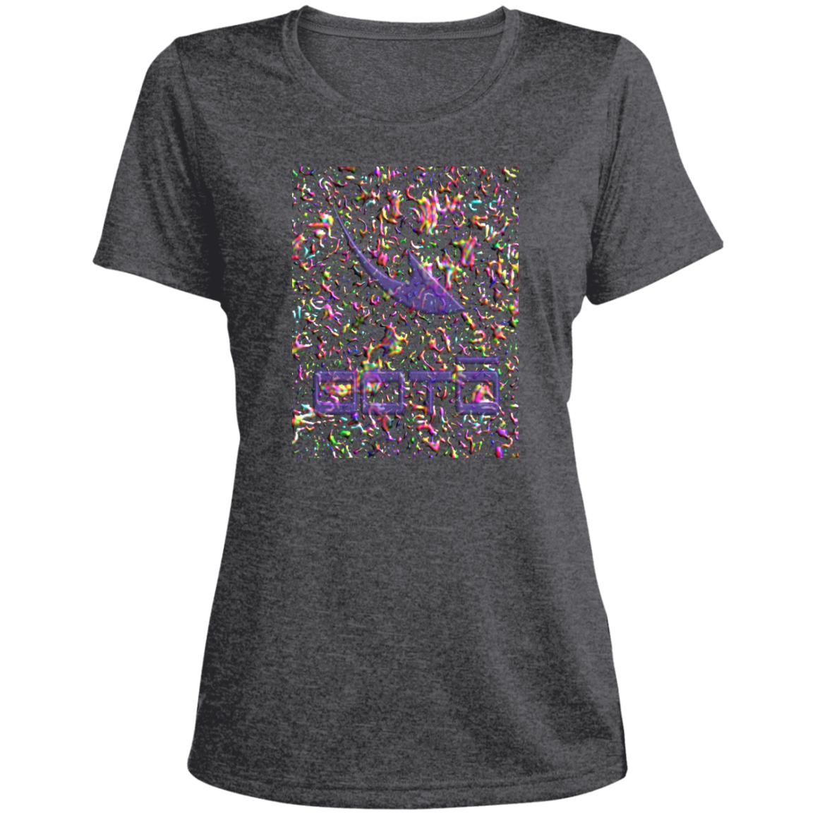 XPARENT DASH EN CHAOTIC MESS - LST360 Ladies' Heather Scoop Neck Performance Tee - 2 COLORS -