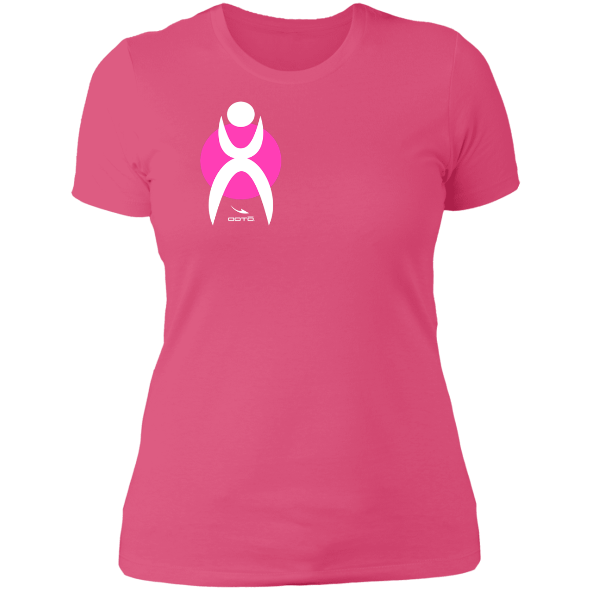 GLYPHIC EN WHITE ON PINK CIRCLE - NL3900 Ladies' Boyfriend T-Shirt - 6 COLORS -