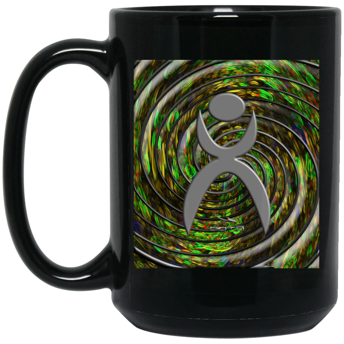 OOTO - GLYPHIC EN SPIRAL EPIC JOURNEY D4 - BM15OZ 15 oz. Black Mug - 1 COLOR -