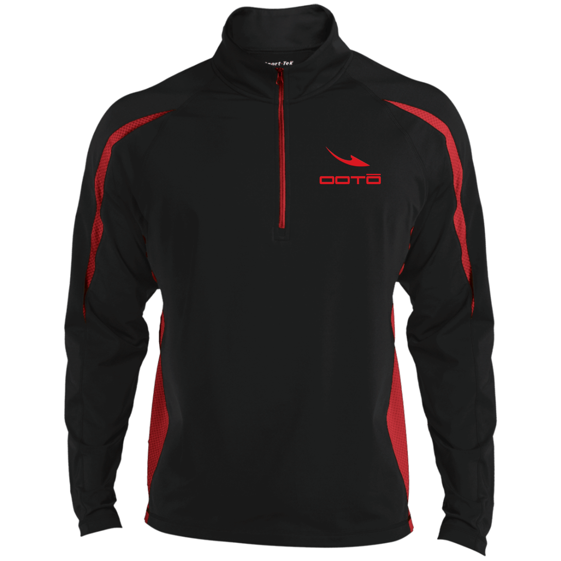 OOTO - DASH EN RED - ST851 Men's Sport Wicking Colorblock 1/2 Zip - 1 COLOR -