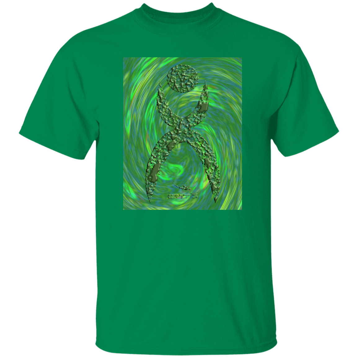 GLYPHIC EN HALTED PHASE OVER GREEN STORM -  G500 5.3 oz. T-Shirt - 6 COLORS -