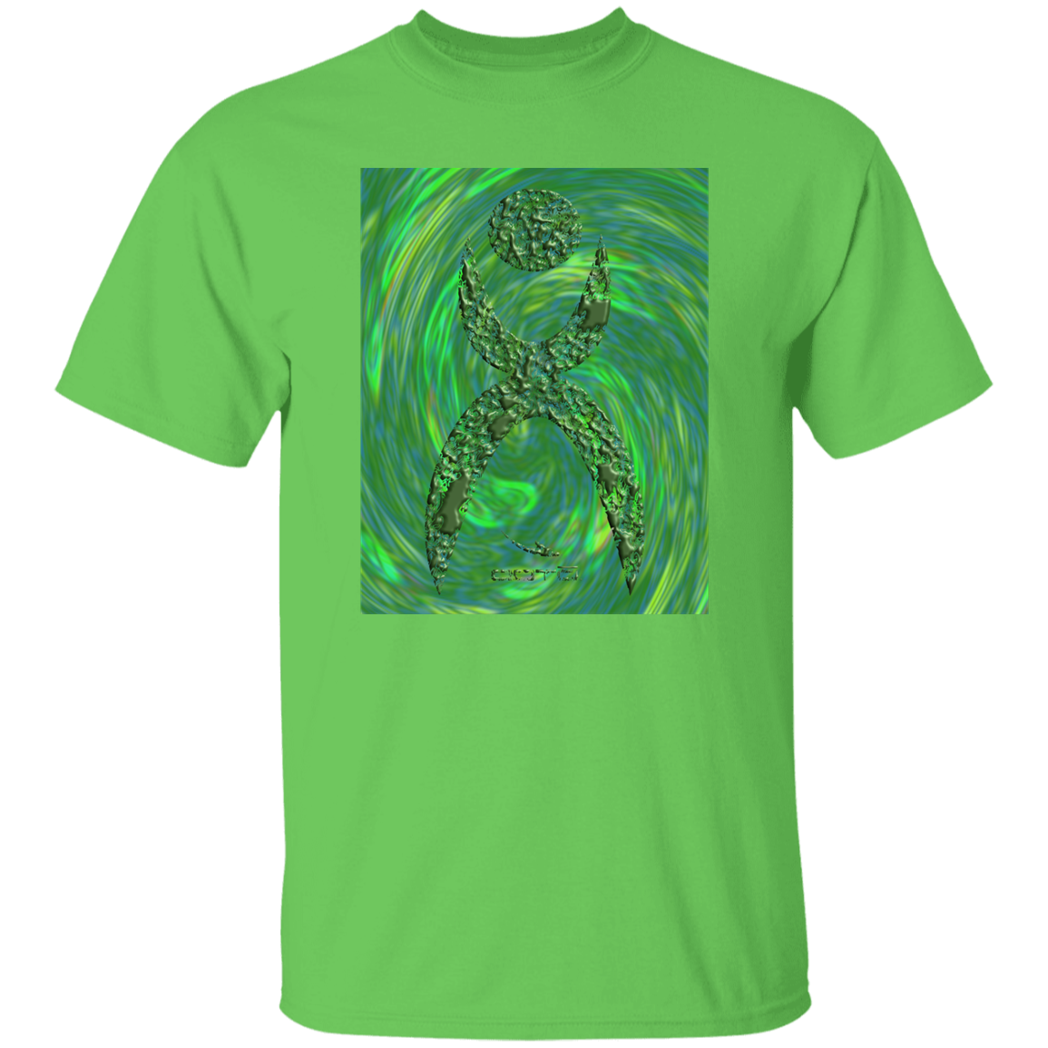 GLYPHIC EN HALTED PHASE OVER GREEN STORM -  G500 5.3 oz. T-Shirt - 6 COLORS -