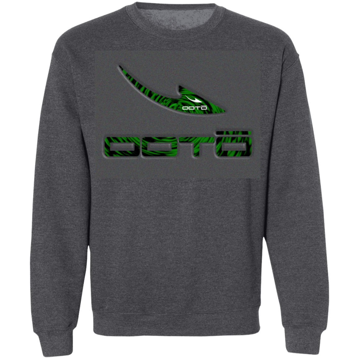 OOTO - STENCIL NOISE GRAY GREEN OVER DARK TUNNEL GN - Z65 Crewneck Pullover Sweatshirt - 3 COLORS -