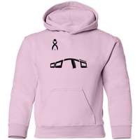 Thumbnail for OOTO - DISTORTED WITH GLYPHIC - BK G185B Youth Pullover Hoodie - 6 COLORS -