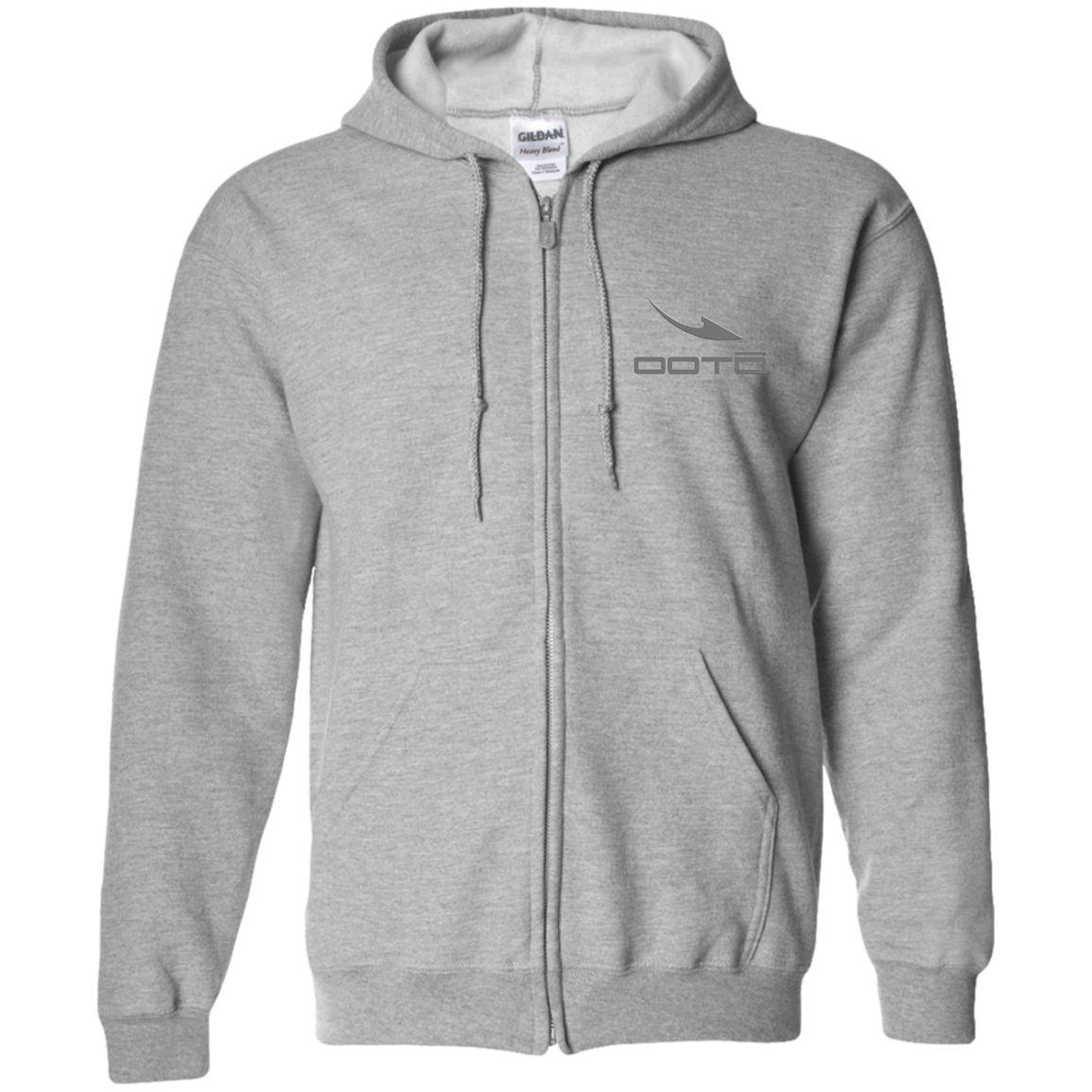 OOTO - DASH EN GRAY - G186 Zip Up Hooded Sweatshirt - 7 COLORS -