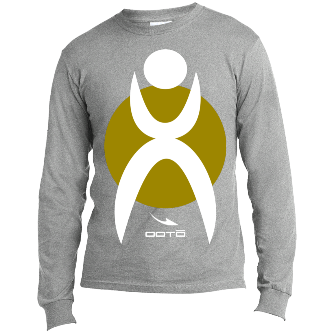 GLYPHIC EN WHITE OVER OLIVE GOLD - USA100LS Long Sleeve Made in the US T-Shirt - 4 COLORS -