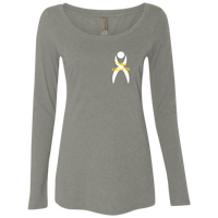 Thumbnail for GLYPHIC EN WHITE - MAIZE DASH - NL6731 Ladies' Triblend LS Scoop - 3 COLORS -