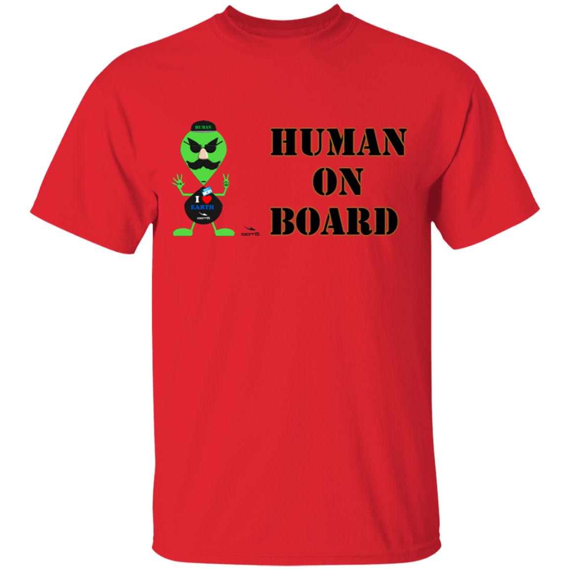 OOTO - AL- HUMAN ON BOARD G500B Youth 5.3 oz 100% Cotton T-Shirt - 10 COLORS -