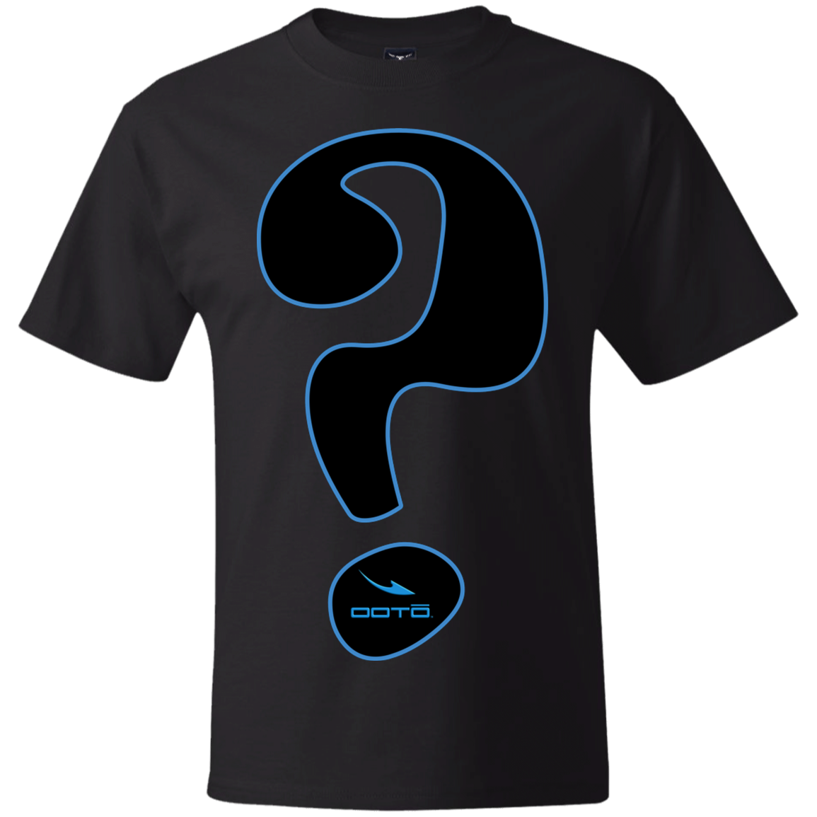 QUESTION MARK NEON BLUE OL ON BLACK - 5180 Beefy T-Shirt - 3 COLORS