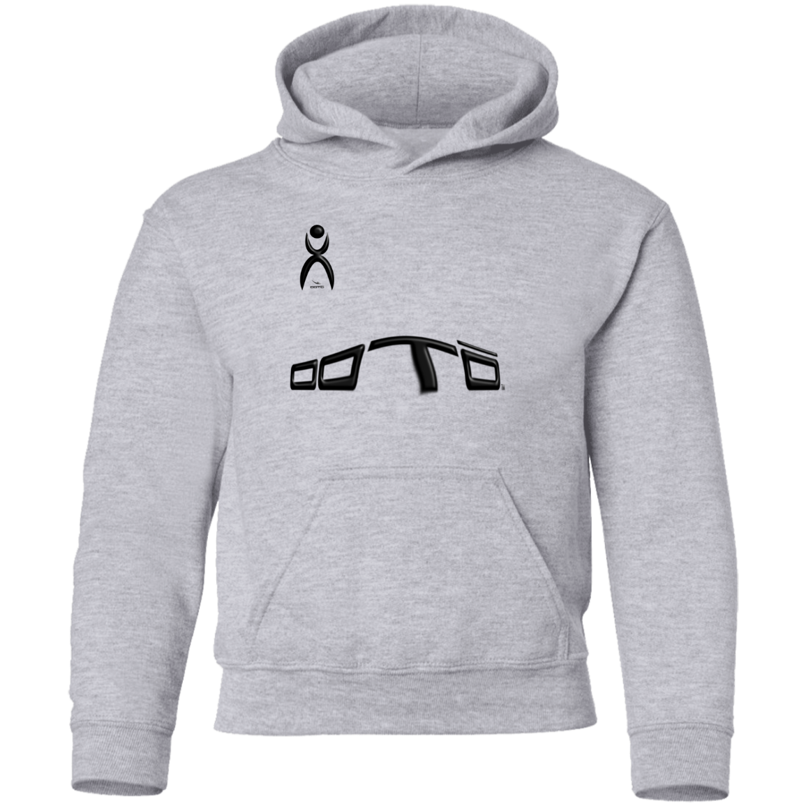 OOTO - DISTORTED WITH GLYPHIC - BK G185B Youth Pullover Hoodie - 6 COLORS -