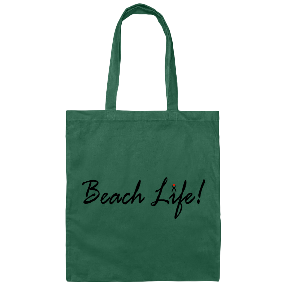 OOTO - "BEACH LIFE" WITH GLYPHIC BK RD - BE007 Canvas Tote Bag - 6 COLORS -