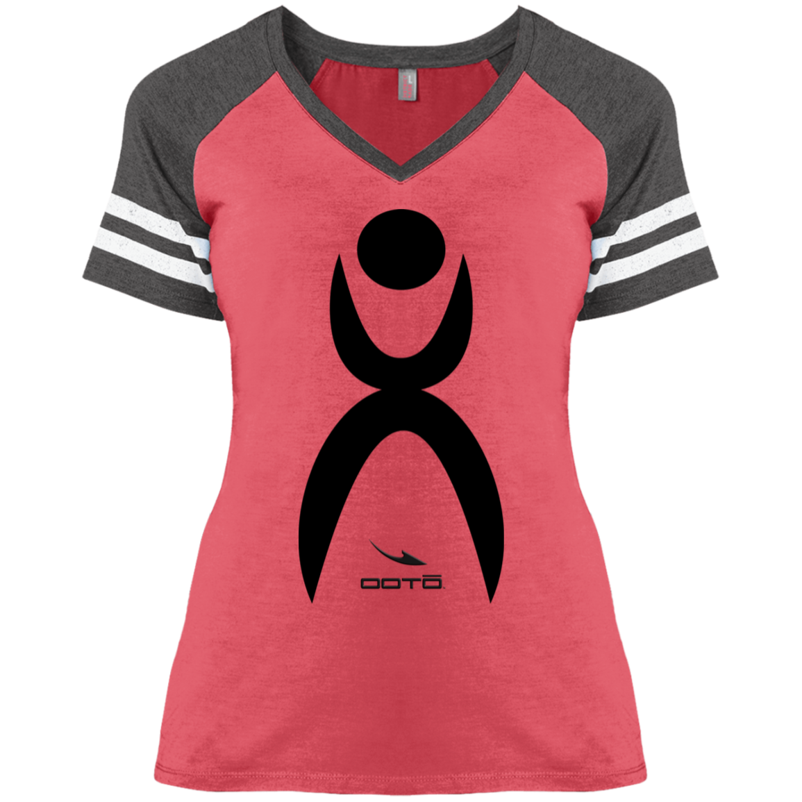 GLYPHIC EN BLACK - DM476 Ladies' Game V-Neck T-Shirt - 6 COLORS -