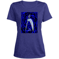 Thumbnail for GLYPHIC BIG STEPPIN HAPPILY EN DARK TUNNEL - LST360 Ladies' Heather Scoop Neck Performance Tee - 2 COLORS -