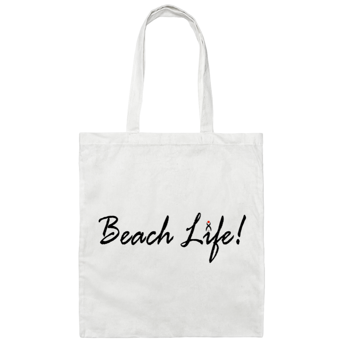 OOTO - "BEACH LIFE" WITH GLYPHIC BK RD - BE007 Canvas Tote Bag - 6 COLORS -