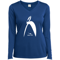 Thumbnail for BIG STEPPIN GLYPHIC EN WHITE -1 WT LST353LS Ladies’ Long Sleeve Performance V-Neck Tee - 7 COLORS -