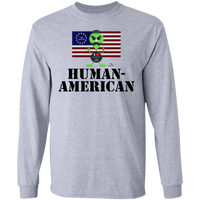 Thumbnail for AL - HUMAN-AMERICAN - G240 LS Ultra Cotton T-Shirt - 7 COLORS -