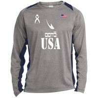 Thumbnail for USA - ST361LS Long Sleeve Heather Colorblock Performance Tee - 5 COLORS -