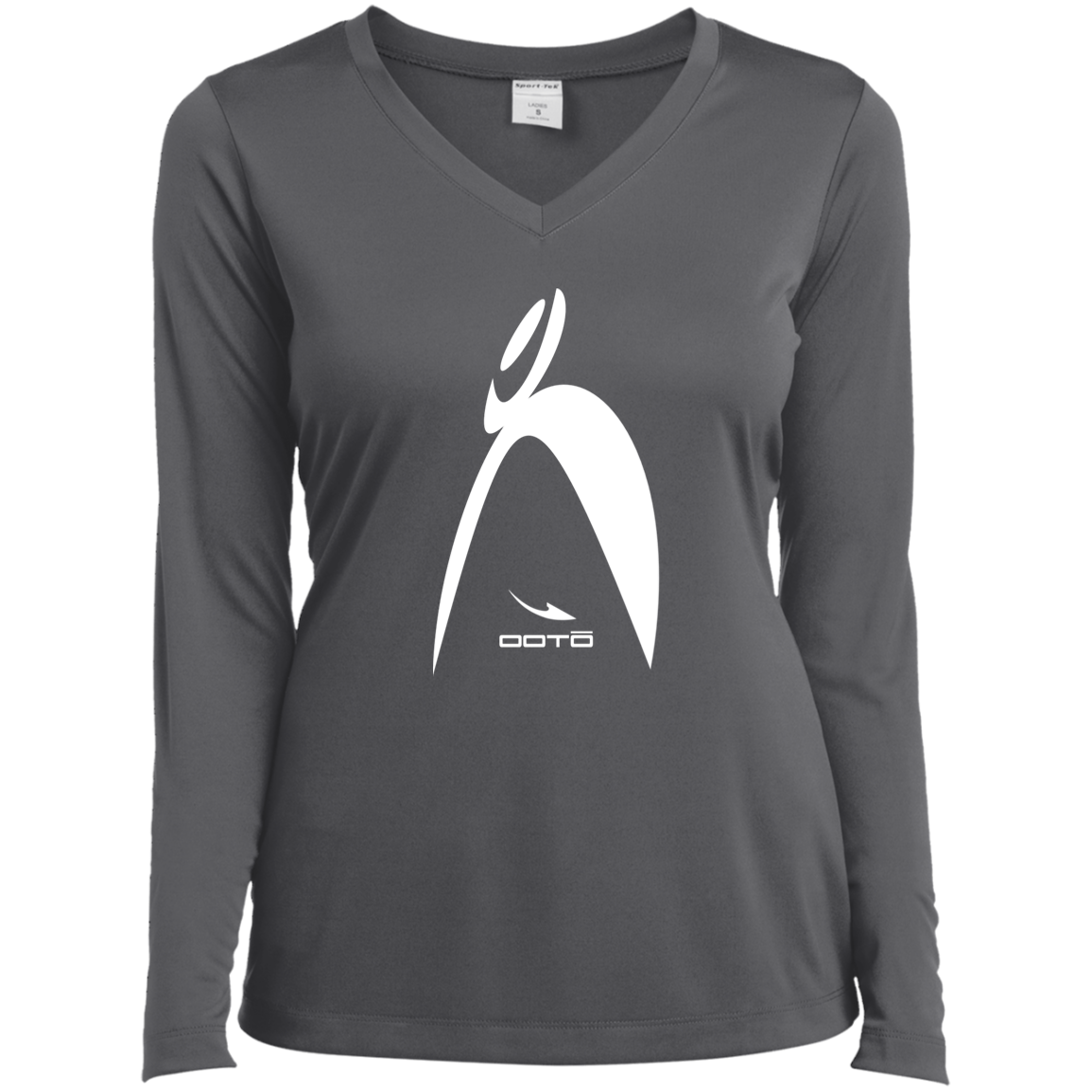 BIG STEPPIN GLYPHIC EN WHITE -1 WT LST353LS Ladies’ Long Sleeve Performance V-Neck Tee - 7 COLORS -