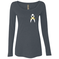 Thumbnail for GLYPHIC EN WHITE - MAIZE DASH - NL6731 Ladies' Triblend LS Scoop - 3 COLORS -