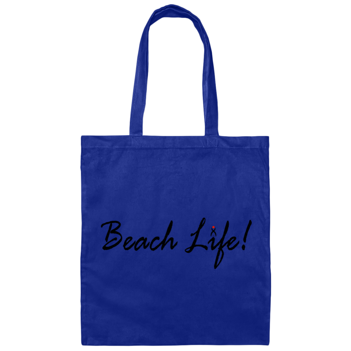 OOTO - "BEACH LIFE" WITH GLYPHIC BK RD - BE007 Canvas Tote Bag - 6 COLORS -