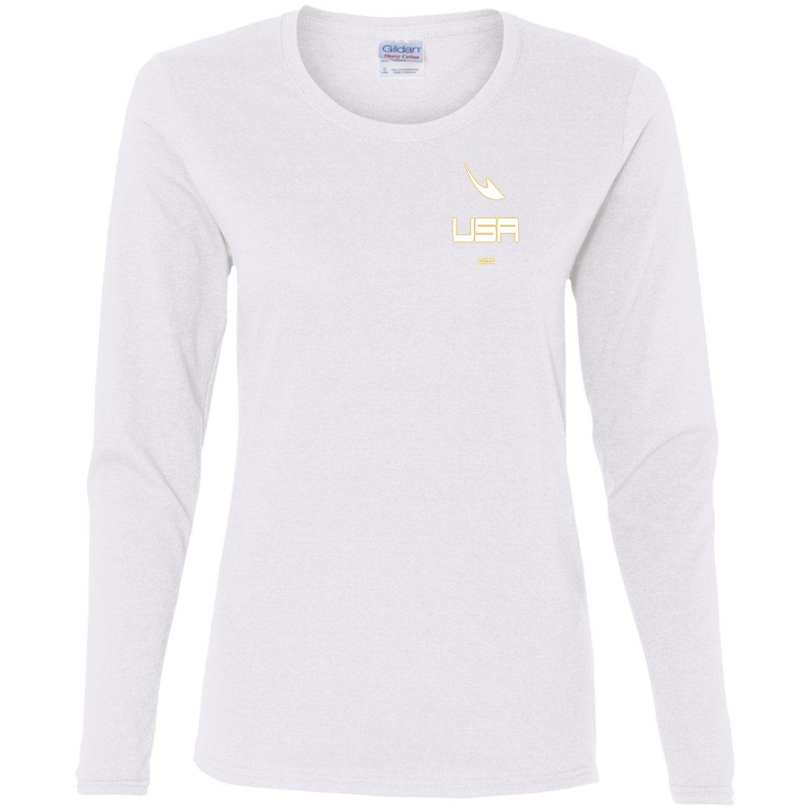 USA OOTO DASH EN WHITE STRETCH - MZ OG - G540L Ladies' Cotton LS T-Shirt - 7 COLORS -