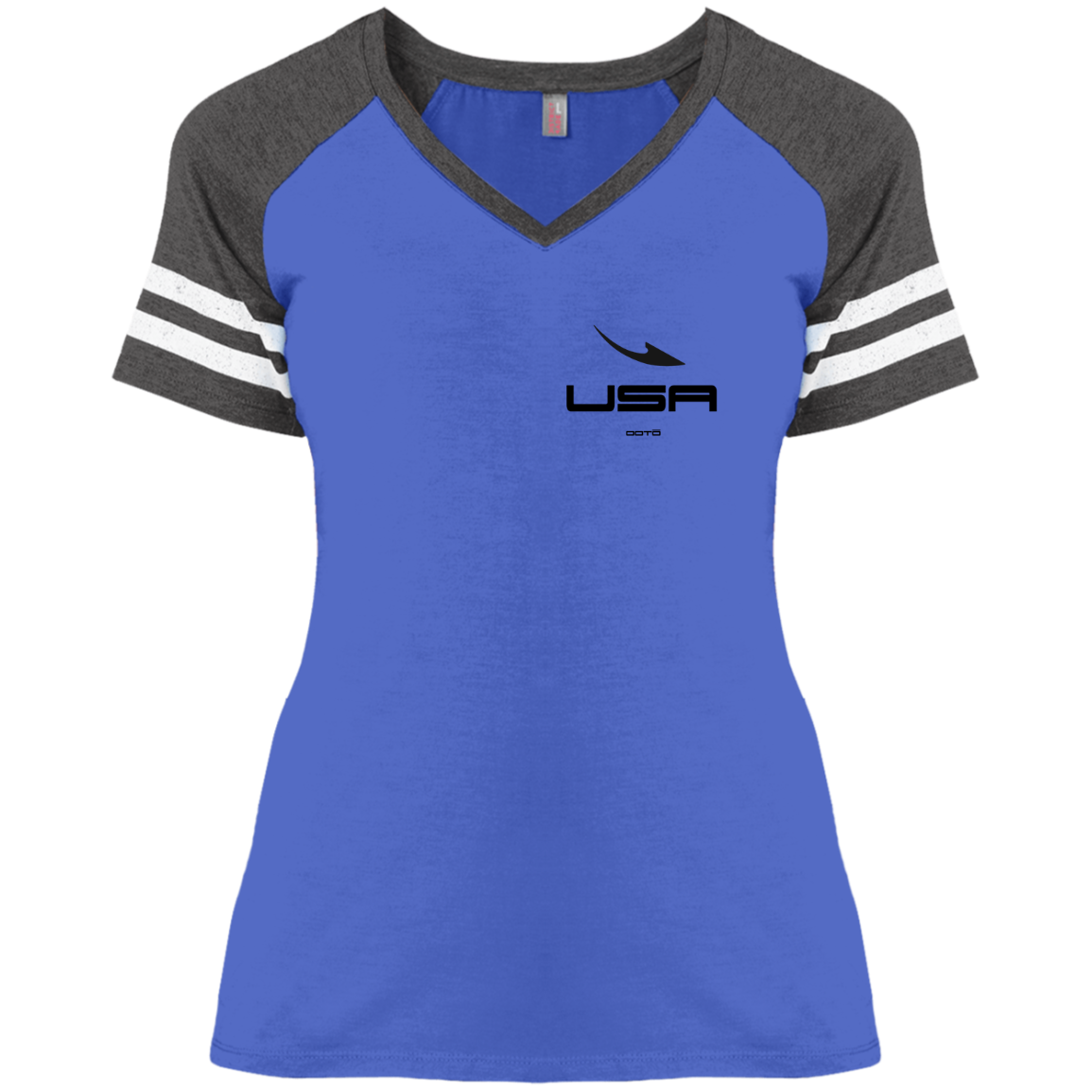 USA OOTO DASH EN BLACK - DM476 Ladies' Game V-Neck T-Shirt - 3 COLORS -