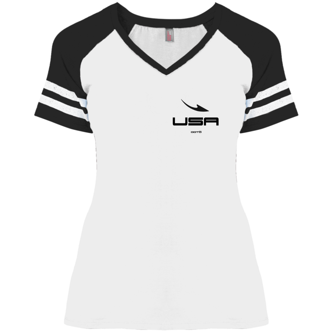 USA OOTO DASH EN BLACK - DM476 Ladies' Game V-Neck T-Shirt - 3 COLORS -