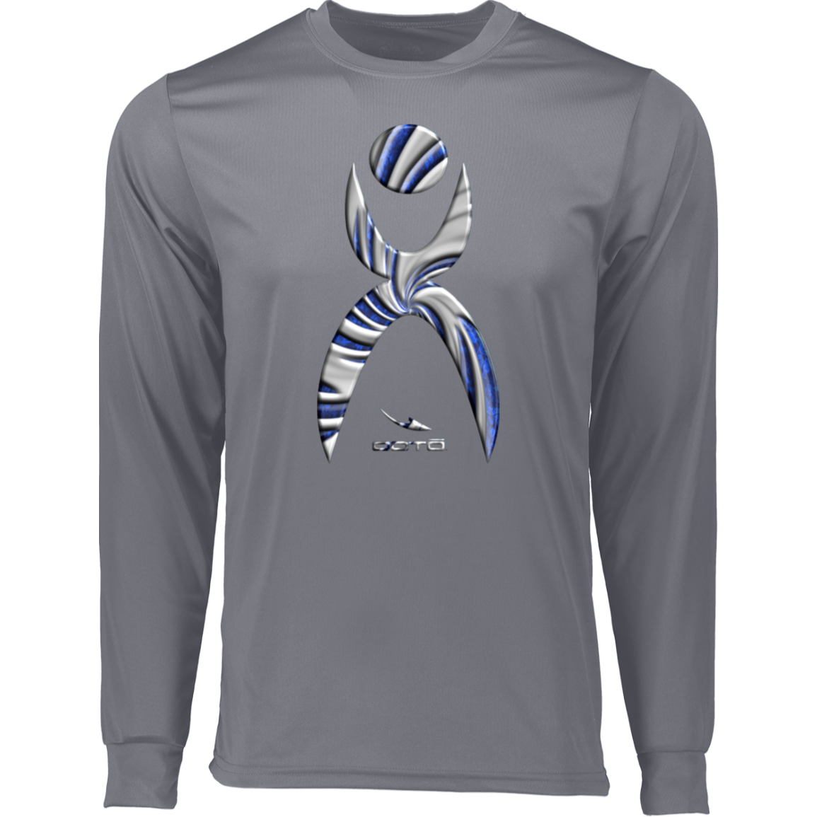 GLYPHIC EN DEEP BLUE WITH NEW GALLACTIC FENCE - 788 Long Sleeve Moisture-Wicking Tee - 5 COLORS -