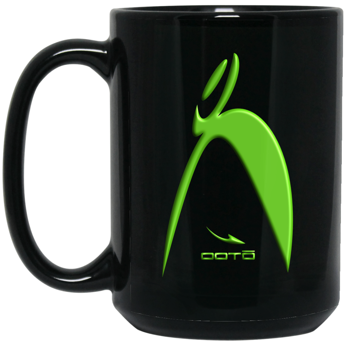 OOTO - BIG STEPPIN GLYPHIC LIME 3D PRINT - SM BM15OZ 15 oz. Black Mug - 1 COLOR -