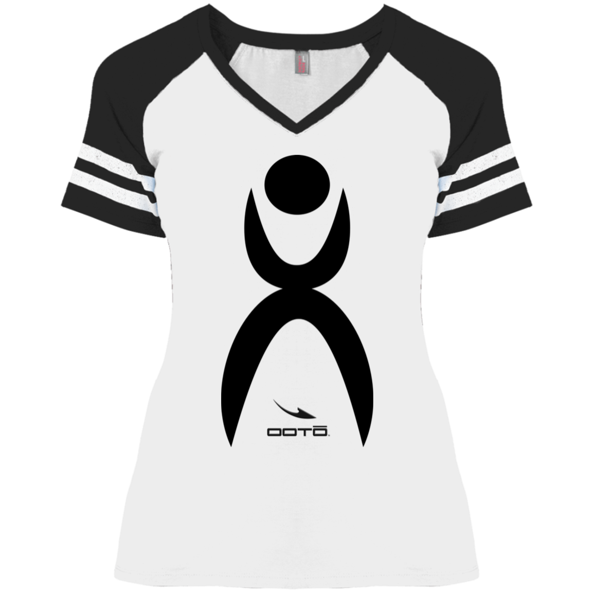 GLYPHIC EN BLACK - DM476 Ladies' Game V-Neck T-Shirt - 6 COLORS -