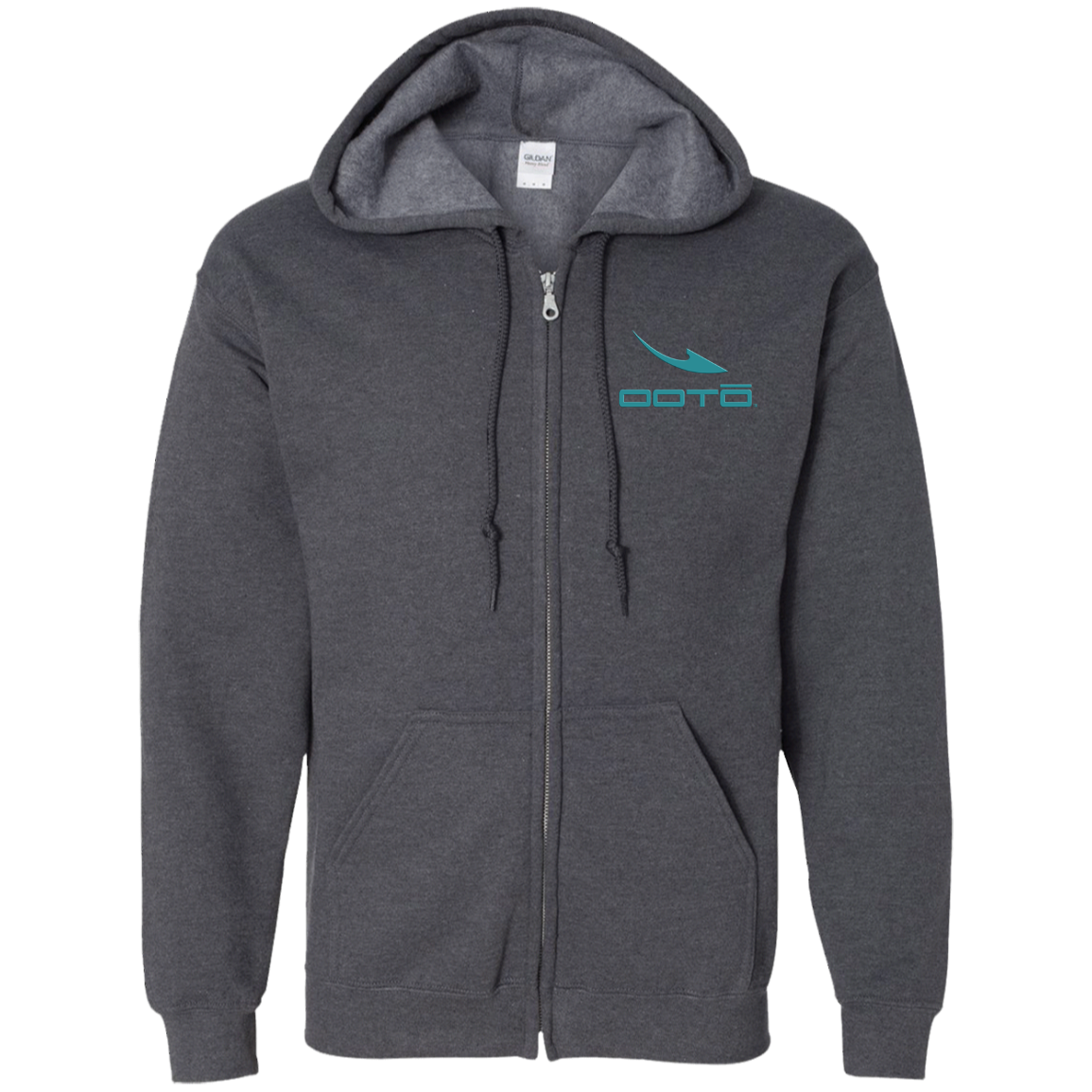 OOTO - DASH EN TURQUOISE - G186 Zip Up Hooded Sweatshirt - 8 COLORS -