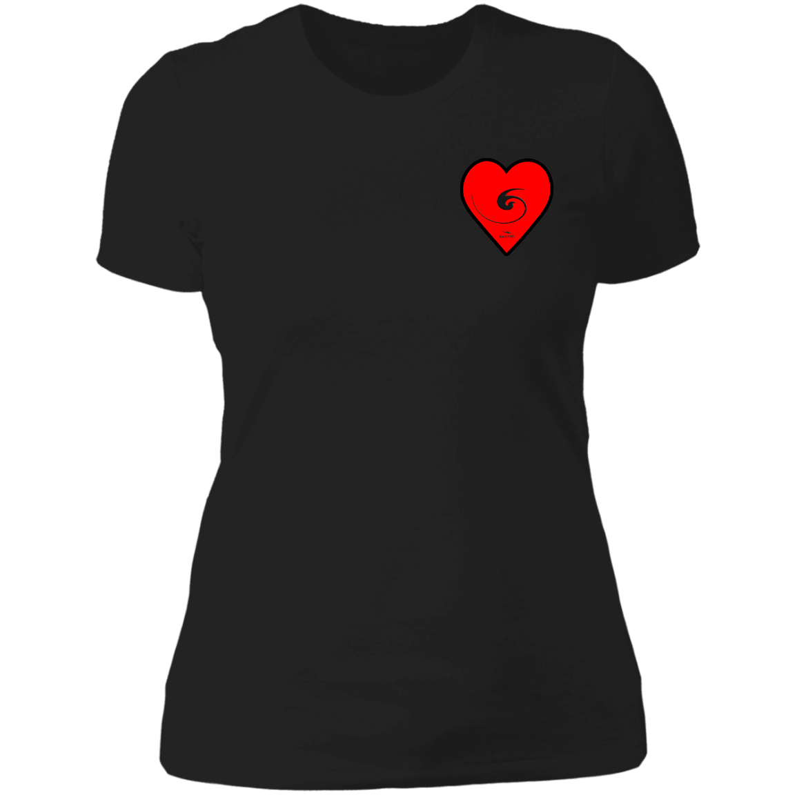 HEART FLYTE WITH DASH EN BLACK - NL3900 Ladies' Boyfriend T-Shirt - 3 COLORS -