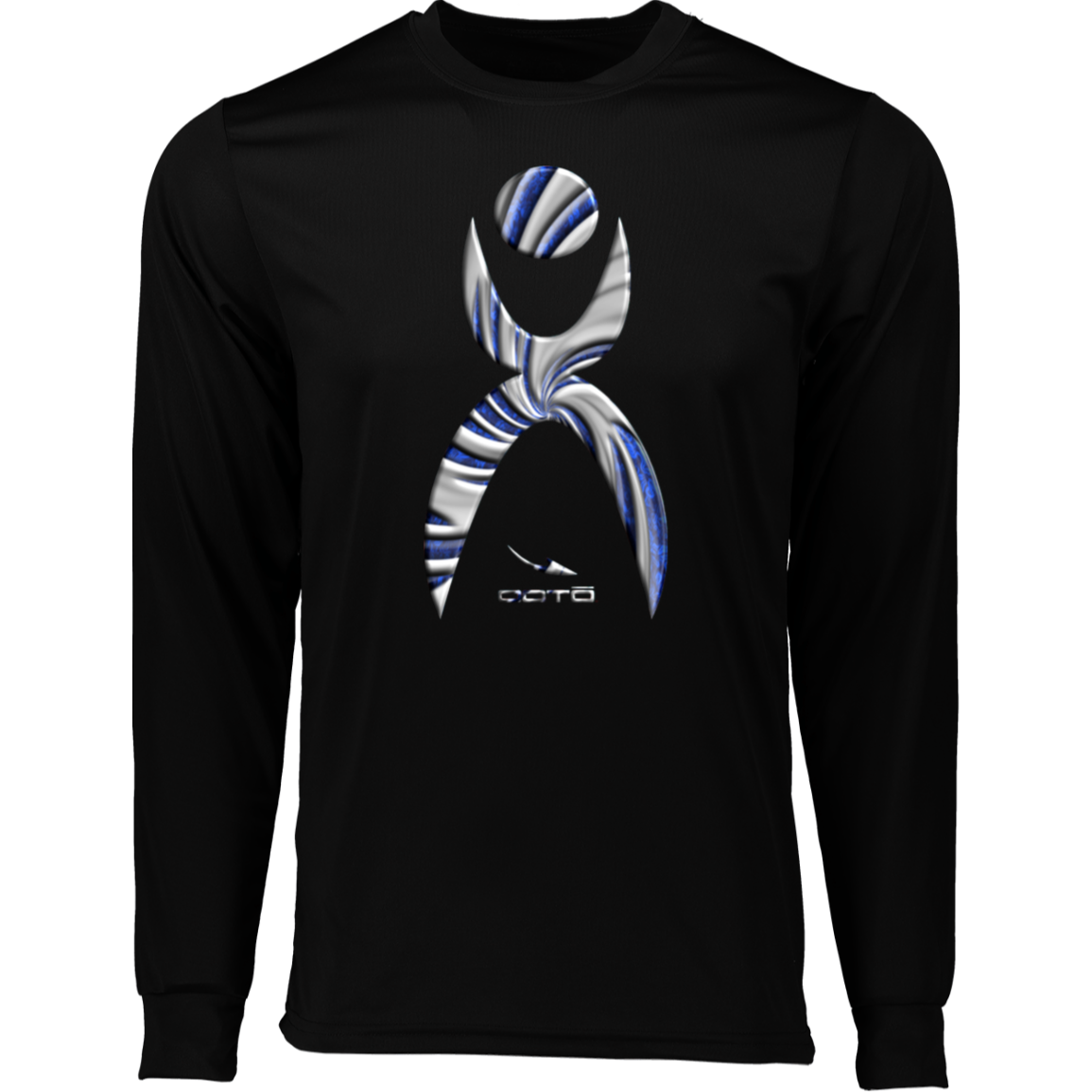 GLYPHIC EN DEEP BLUE WITH NEW GALLACTIC FENCE - 788 Long Sleeve Moisture-Wicking Tee - 5 COLORS -