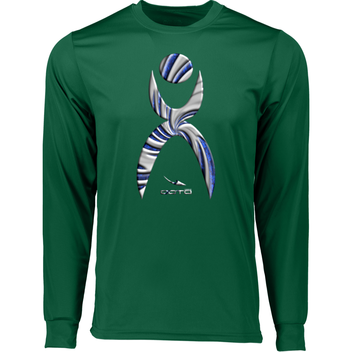 GLYPHIC EN DEEP BLUE WITH NEW GALLACTIC FENCE - 788 Long Sleeve Moisture-Wicking Tee - 5 COLORS -