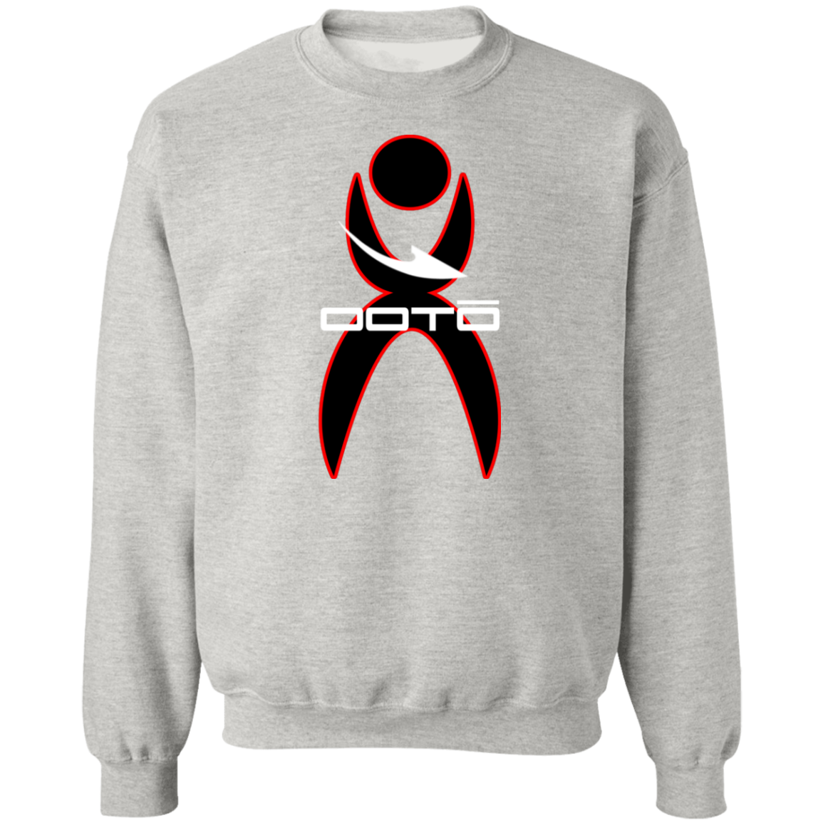 OOTO - GLYPHIC EN OUTLINE RED - WHITE DASH - Z65x Crewneck Pullover Sweatshirt - 2 COLORS -