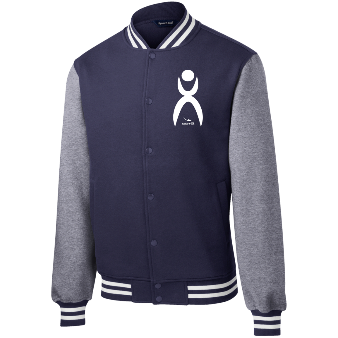 OOTO - GLYPHIC EN WHITE - ST270 Fleece Letterman Jacket - 4 COLORS -