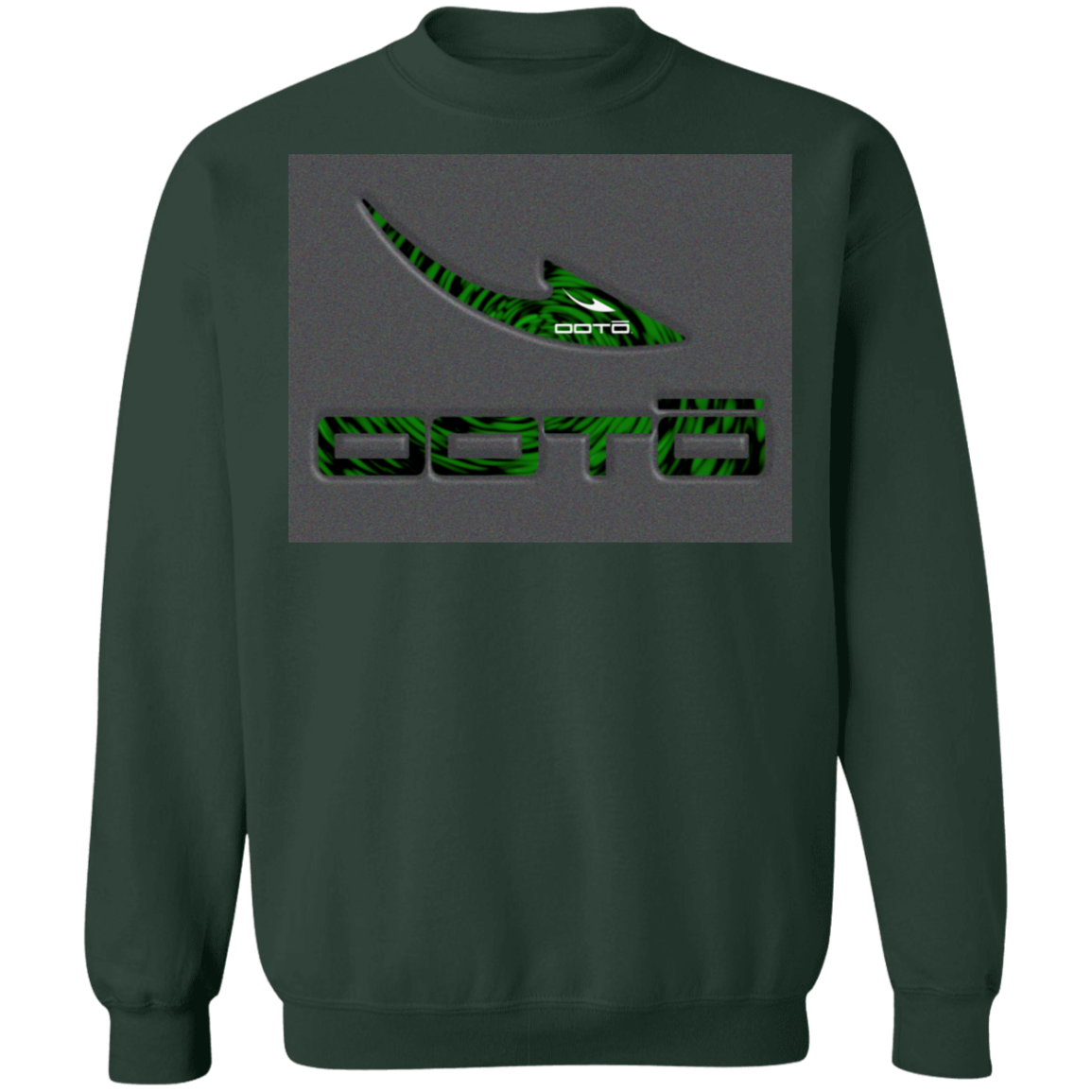 OOTO - STENCIL NOISE GRAY GREEN OVER DARK TUNNEL GN - Z65 Crewneck Pullover Sweatshirt - 3 COLORS -