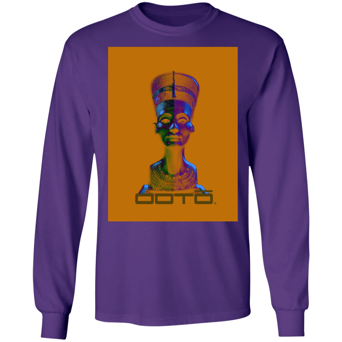 NEFERTITI X ANCIENT ARTIST UNKNOWN X OOTO IN HALF YELLOW MET - G240 LS Ultra Cotton T-Shirt - 5 COLORS -