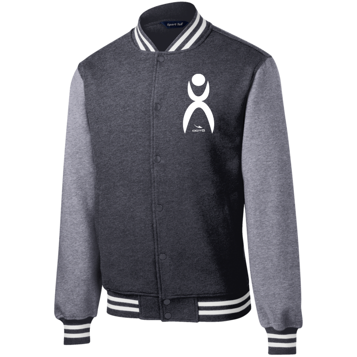 OOTO - GLYPHIC EN WHITE - ST270 Fleece Letterman Jacket - 4 COLORS -