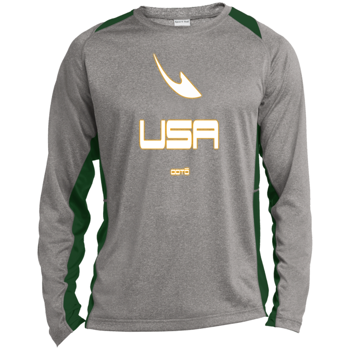 USA OOTO DASH EN WHITE STRETCH - MZ OG - ST361LS Long Sleeve Heather Colorblock Performance Tee - 7 COLORS -