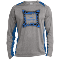 Thumbnail for DISTORTA DASH BLUE - ST361LS Long Sleeve Heather Colorblock Performance Tee - 3 COLORS -