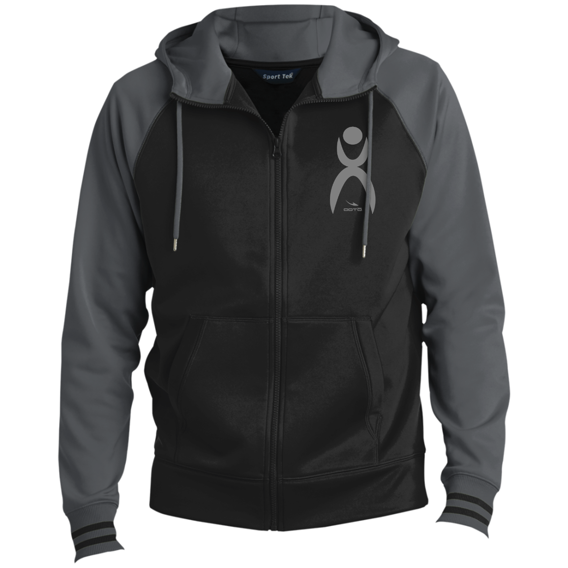 OOTO - GLYPHIC EN GRAY - ST236 Men's Sport-Wick® Full-Zip Hooded Jacket - 1 COLOR -