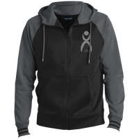 Thumbnail for OOTO - GLYPHIC EN GRAY - ST236 Men's Sport-Wick® Full-Zip Hooded Jacket - 1 COLOR -