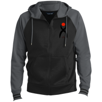 Thumbnail for OOTO - GLYPHIC EN BLACK AND RED - ST236 Men's Sport-Wick® Full-Zip Hooded Jacket - 4 COLORS -