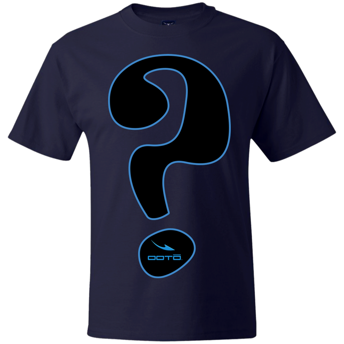 QUESTION MARK NEON BLUE OL ON BLACK - 5180 Beefy T-Shirt - 3 COLORS