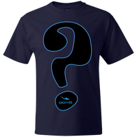 Thumbnail for QUESTION MARK NEON BLUE OL ON BLACK - 5180 Beefy T-Shirt - 3 COLORS